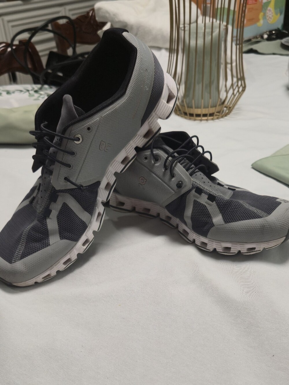 On Cloud Size 13 Running Men's Grey and Black Running Sneakers